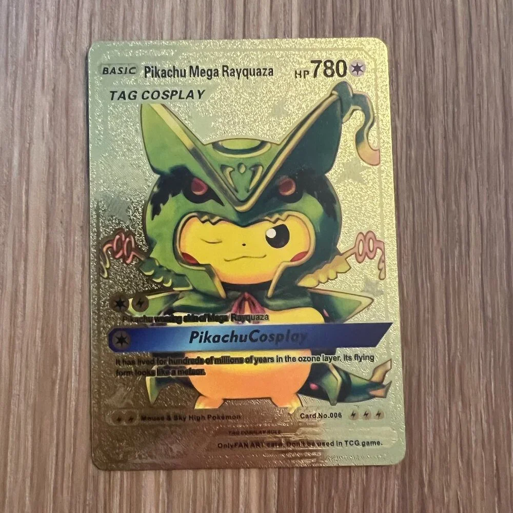 Toys | Rare Pikachu Mega Rayquaza Gold Foil | Poshmark